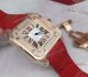 2017 Clone Cartier Santos 100 Diamond Bezel Rose Gold Leather Band 36mm Watch (2)_th.jpg